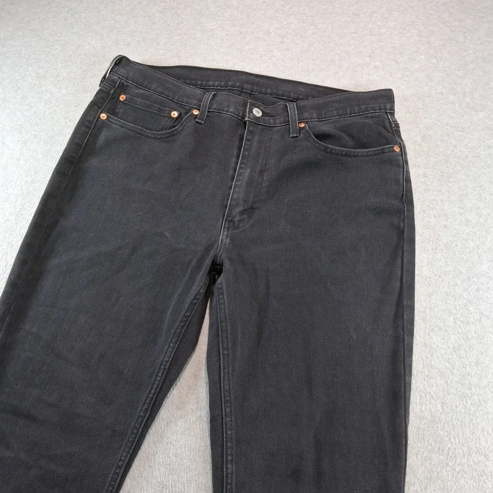 Levi's 514 Straight Fit Jeans Mens 36x30 Black Denim Stretch Casual